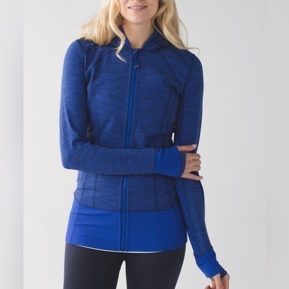 Lululemon Jacket Daily Practice Diamond Jacquard Space Dye Sapphire Blue Naval - Picture 1 of 8